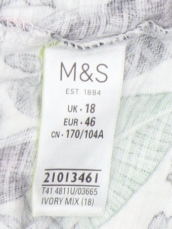Marks and Spencer Women’s Ivory Floral Top, Size 18
