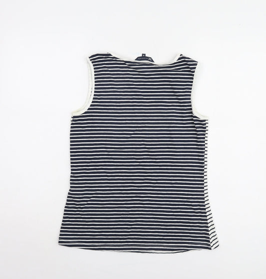 Crew Clothing Women's Blue Striped Tank Top Size 12
