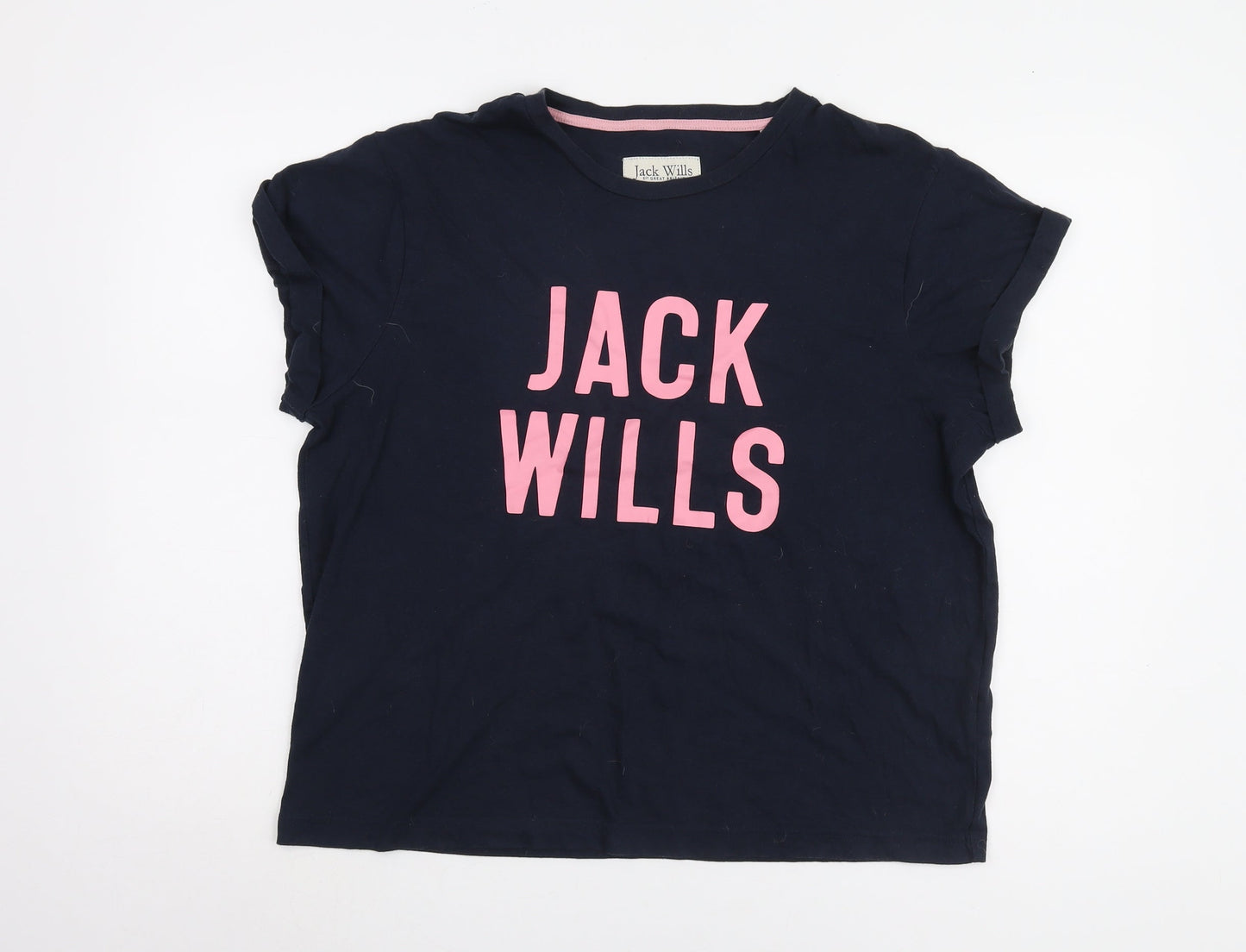 Jack Wills Women's Blue T-Shirt Size 16