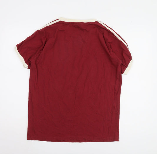 Adidas Men's Red Large Logo T-Shirt