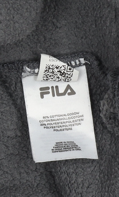 Fila Men's Grey S Pullover Sweatshirt with Logo