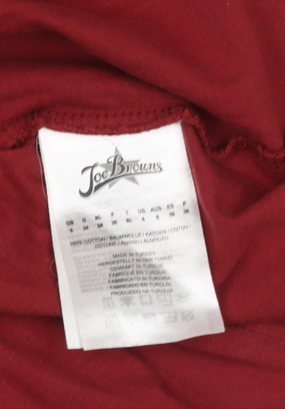 Joe Browns Women's Red Tunic, Size 8, V-Neck, Button Accent