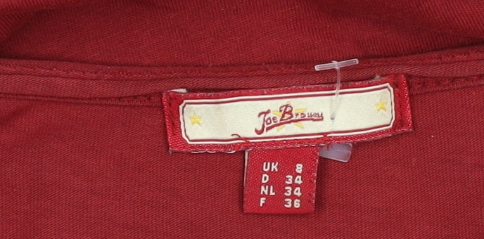 Joe Browns Women's Red Tunic, Size 8, V-Neck, Button Accent