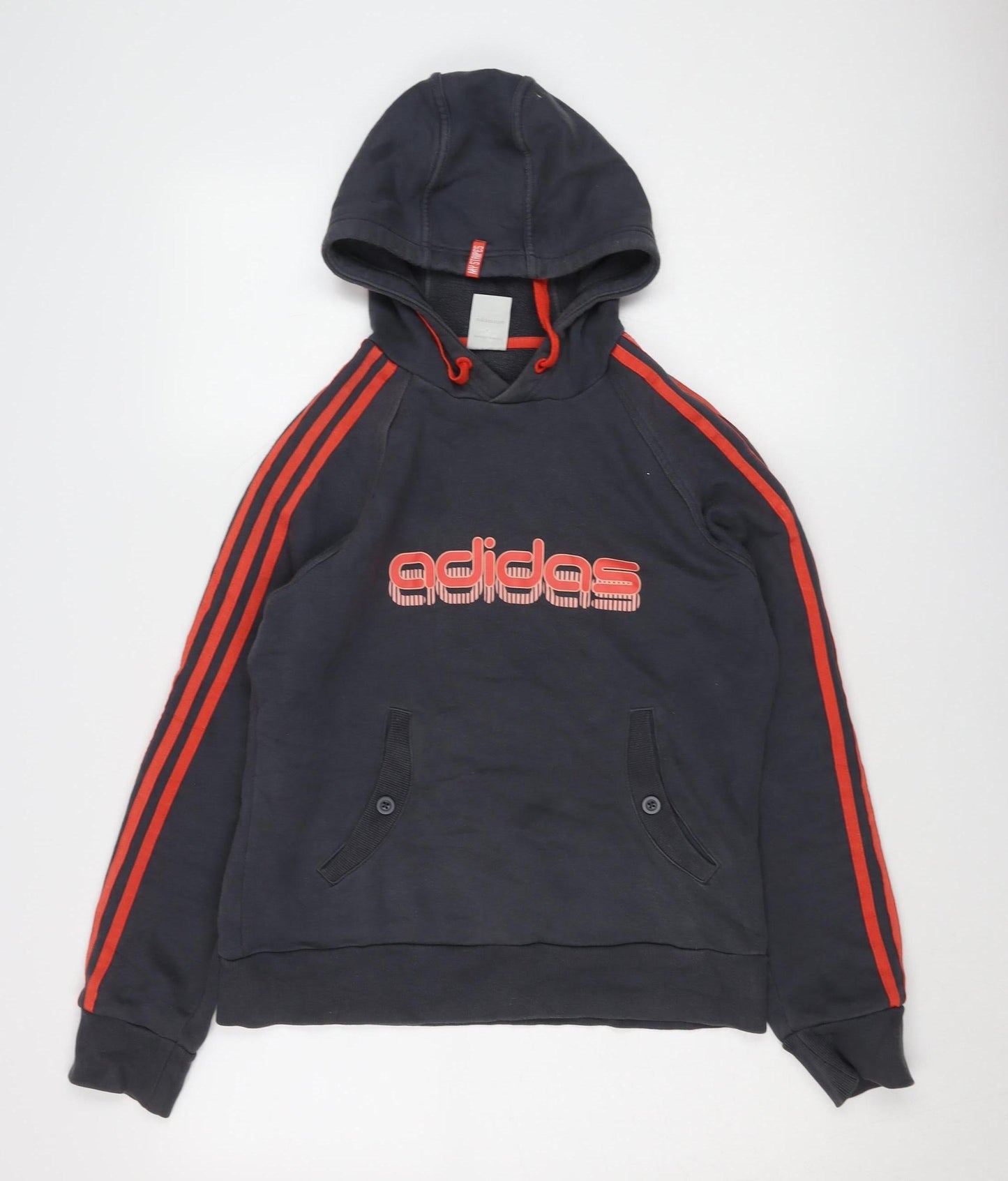 Adidas Black Hoodie Unisex Adult Size 16 Logo Hooded
