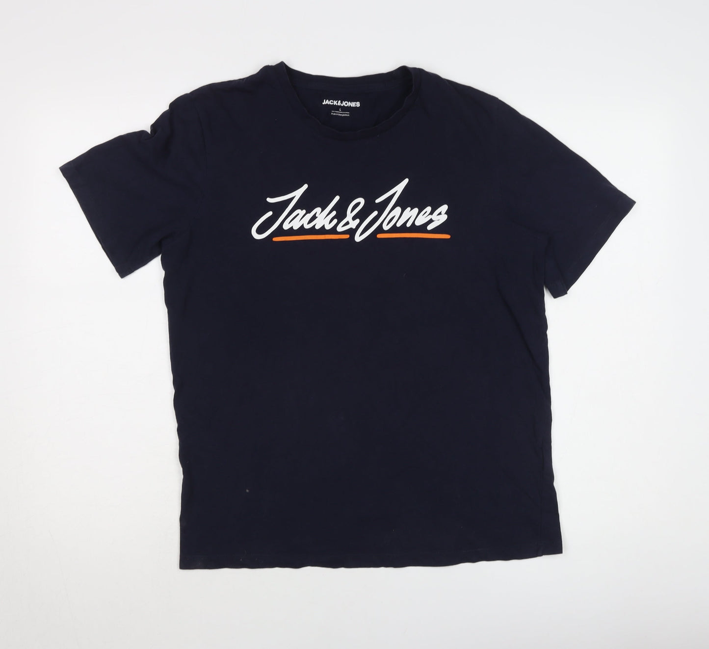 Jack & Jones Men's Blue Graphic T-Shirt - Size L