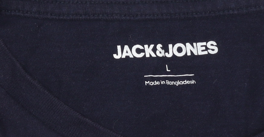 Jack & Jones Men's Blue Graphic T-Shirt - Size L