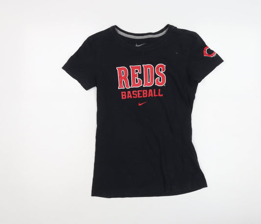 Nike Women's Black Slim Fit Sports T-Shirt