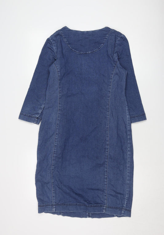 Laura Ashley Women's Blue Sheath Dress Size 8