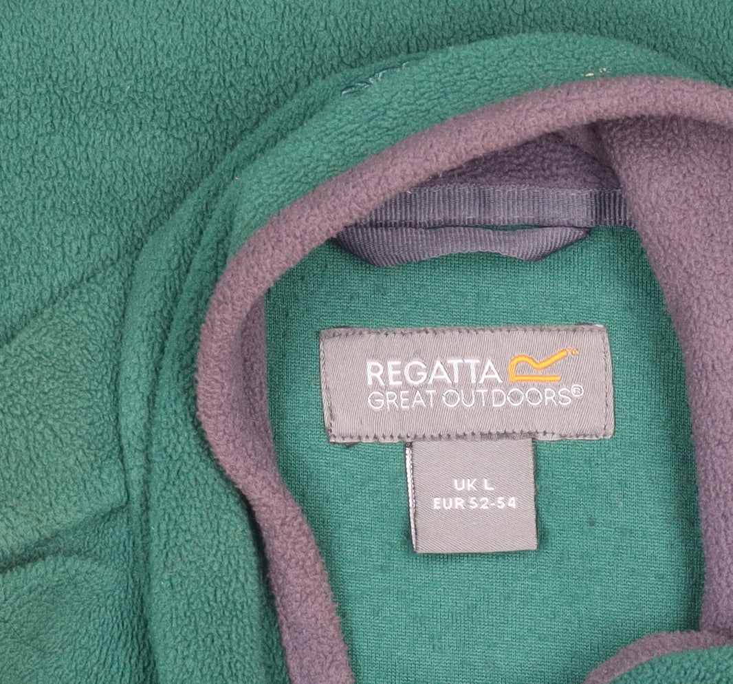 Regatta Men’s Green Fleece Jacket L Stand-Up Collar