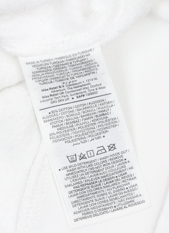 Nike Unisex White Pullover Sweatshirt M, Graphic
