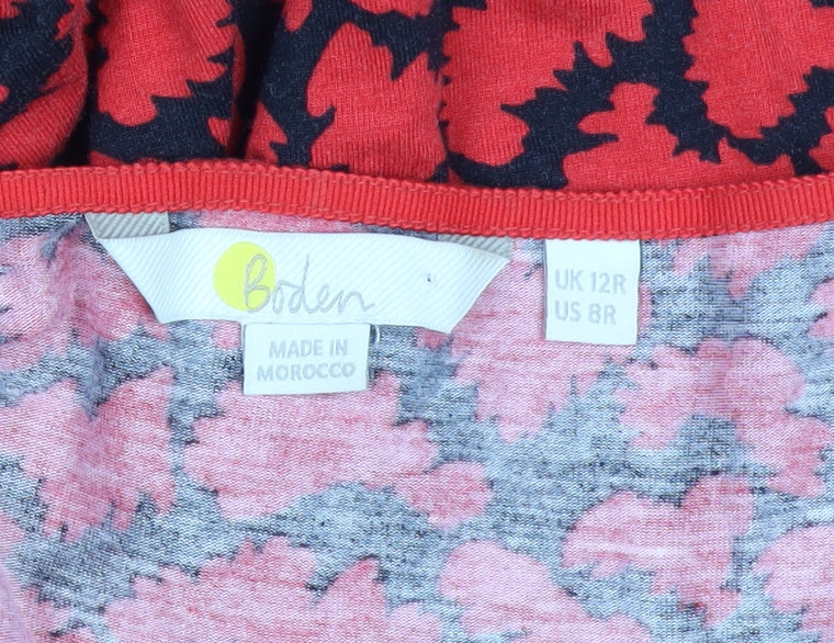 Boden Red Animal Print Dress, Size 12, Women's, Jersey