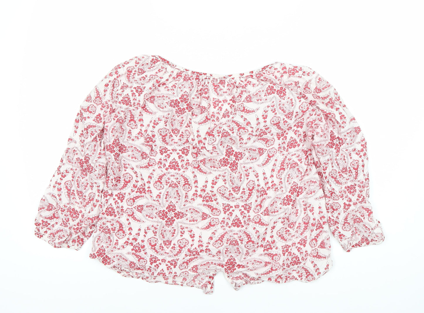 Les Petites Women's Red Floral Blouse Size 12