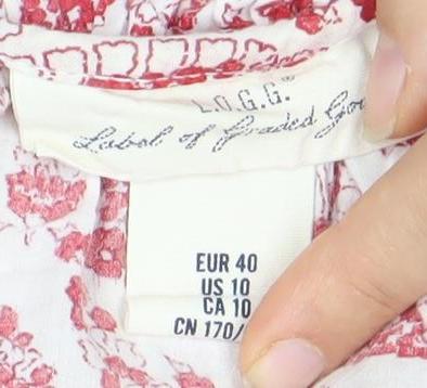 Les Petites Women's Red Floral Blouse Size 12