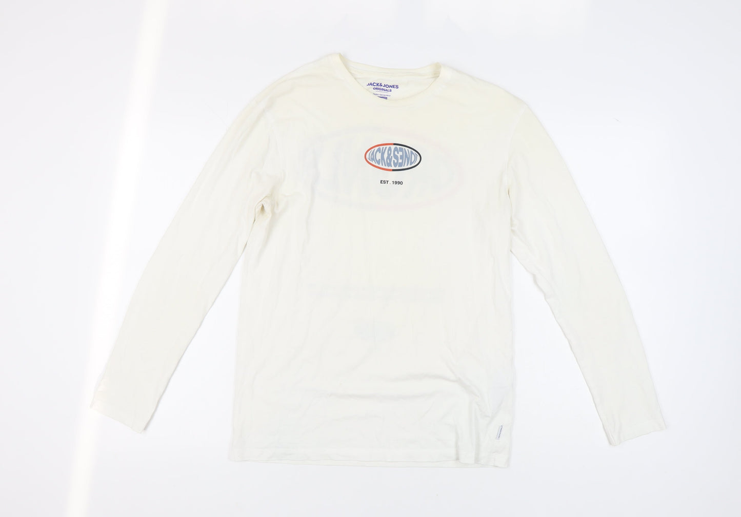 Jack & Jones Men's Ivory Relaxed Long Sleeve T-Shirt