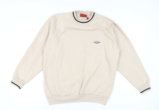Lee Cooper Men's Beige Sweatshirt, Size S, Logo Accent