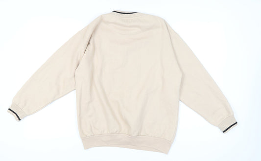 Lee Cooper Men's Beige Sweatshirt, Size S, Logo Accent