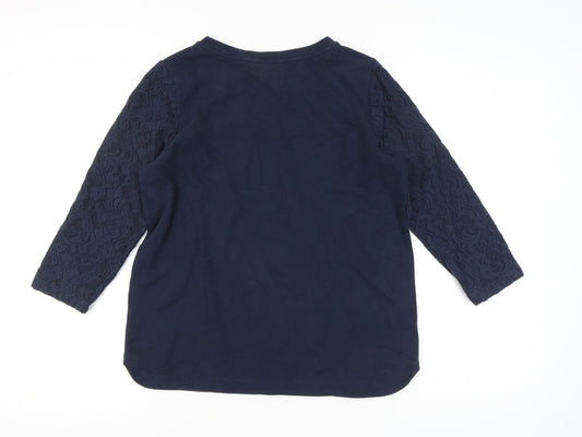 Lands' End Women's Blue Lace Blouse Size M