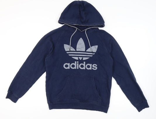 Adidas Men's Blue Pullover Hoodie in Size S