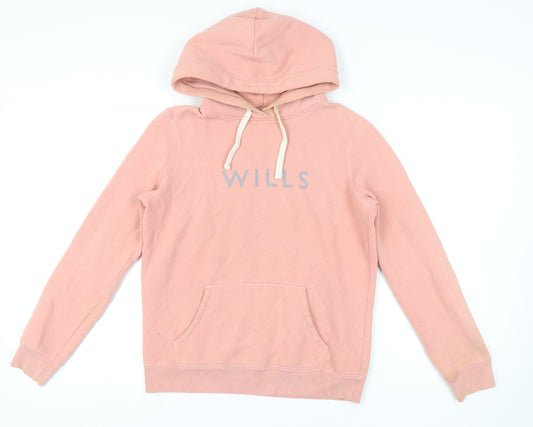 Womens UK 10 Regular Jack Wills Pink Pullover Hoodie