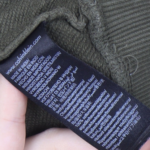 Calvin Klein Men's Green Pullover Sweatshirt - L