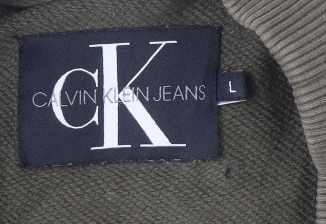 Calvin Klein Men's Green Pullover Sweatshirt - L