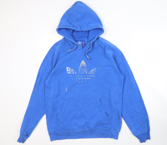 Additional front view of Adidas Men's Blue Pullover Hoodie, size L
