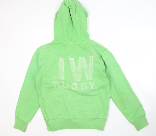 Jack Wills Men's Green Hoodie XS Logo Pullover