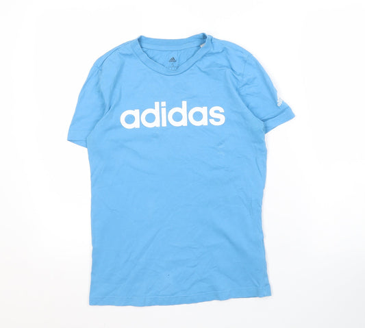 adidas Men's Blue Crew Neck Short Sleeve T-Shirt S
