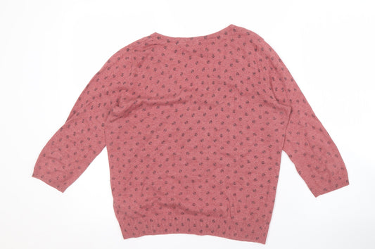 Fat Face Women's Pink Floral Cardigan Size 12