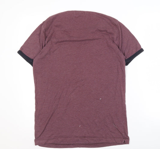 French Connection Men's Purple T-Shirt, Size L, Crew Neck