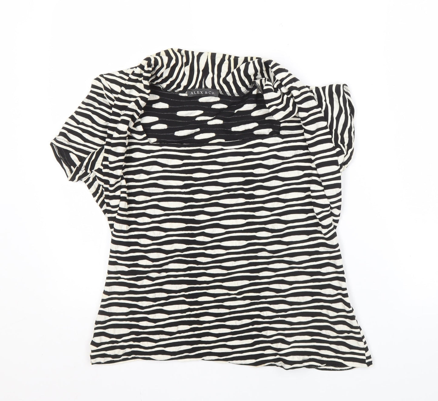 Alex & Co. Women's Black Animal Print Top L