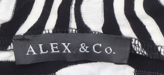 Alex & Co. Women's Black Animal Print Top L