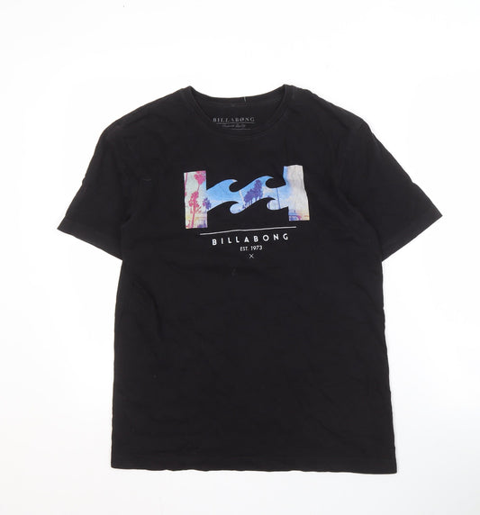 Billabong Unisex Black T-Shirt Size 14 Lightweight Casual