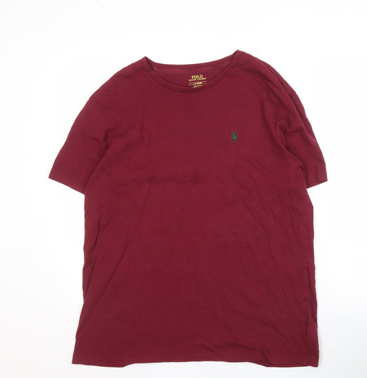 Ralph Lauren Men's Red Cotton T-Shirt L Short Sleeve