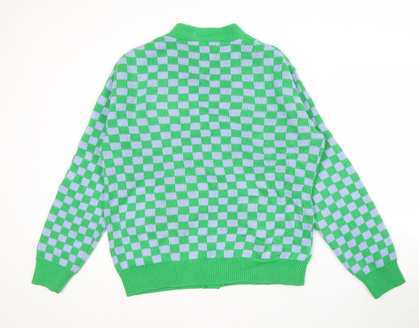 Jack & Jones Men's Green Checked Cardigan - Size L