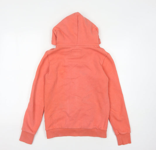 SuperDry Women's Orange Logo Pullover Hoodie Size 8