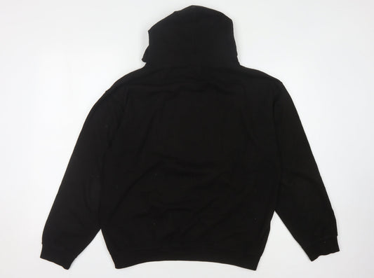 Men's Black Cotton Pullover Hoodie M