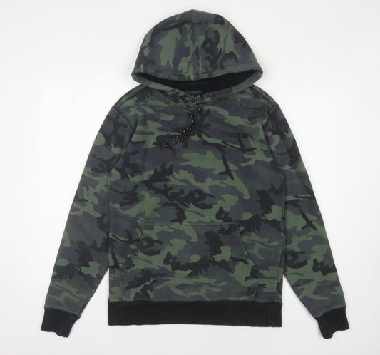 Billabong Men's Green Camouflage Pullover Hoodie S