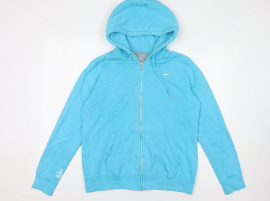 Womens UK L Regular Nike Blue Full Zip Hoodie
