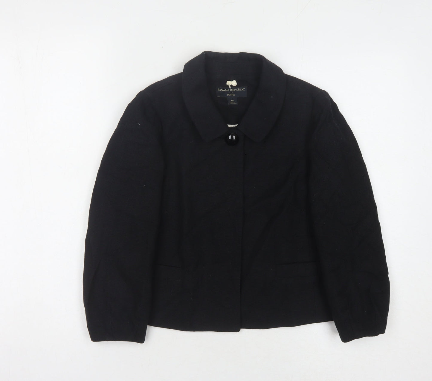 Banana Republic Women's Black Blazer Cotton Wool