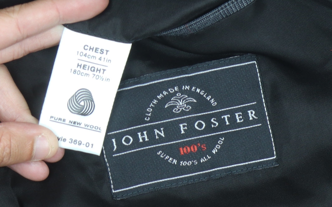 John Foster Men's Grey Double-Breasted Blazer