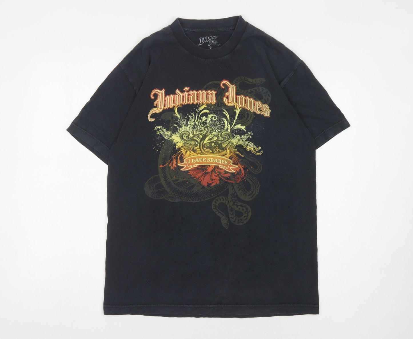 Disney Indiana Jones Men's Black L T-Shirt Adventure