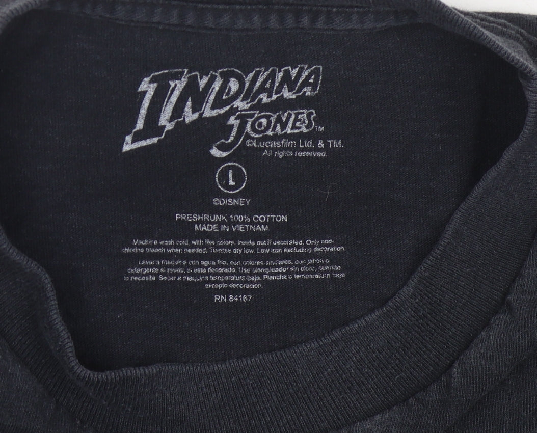 Disney Indiana Jones Men's Black L T-Shirt Adventure