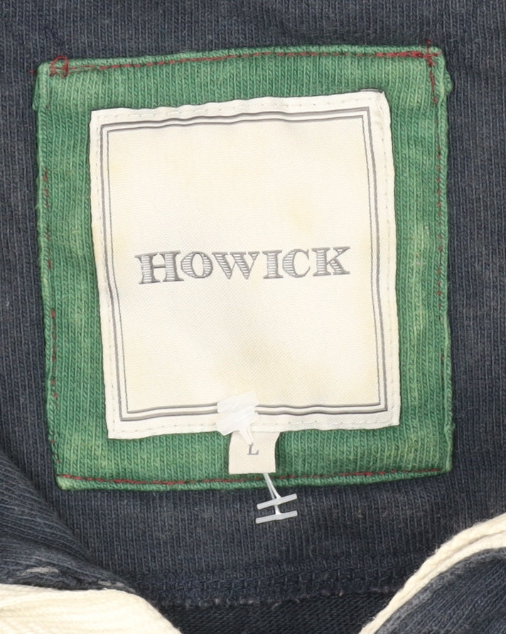 Howick Men's Blue Henley Sweatshirt, Size L