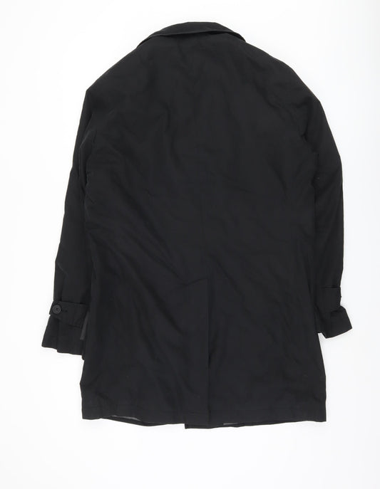 Esprit Men's Black Overcoat UK Size 36 - Collared Style