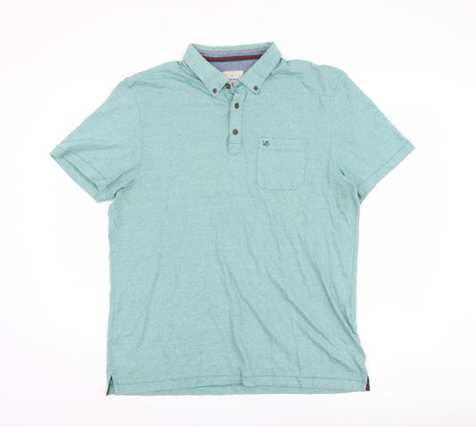 White Stuff Men's Green Polo Shirt, Size L