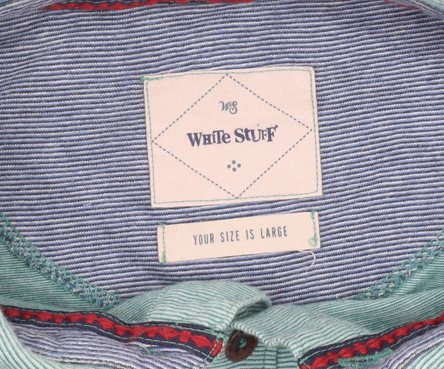White Stuff Men's Green Polo Shirt, Size L