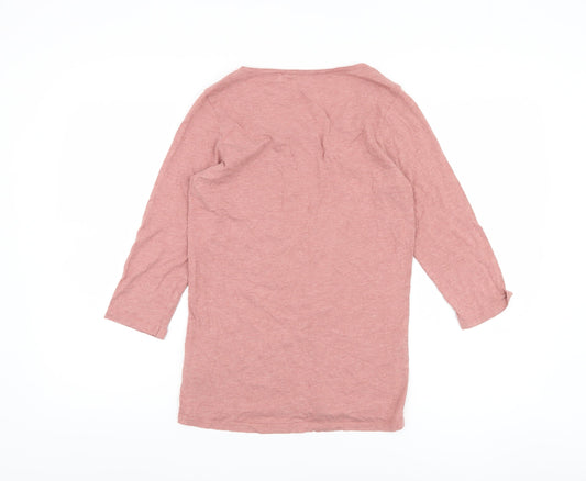FatFace Women's Pink 3/4 Sleeve Basic T-Shirt Size 10