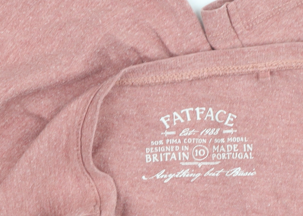 FatFace Women's Pink 3/4 Sleeve Basic T-Shirt Size 10