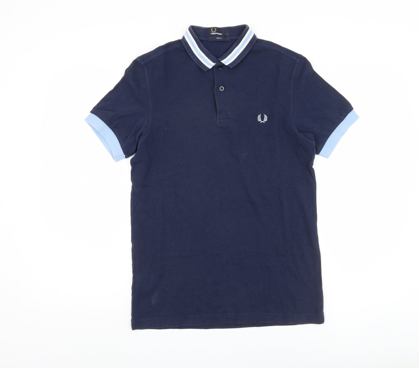 Fred Perry Men's Blue Slim Fit Polo Shirt S
